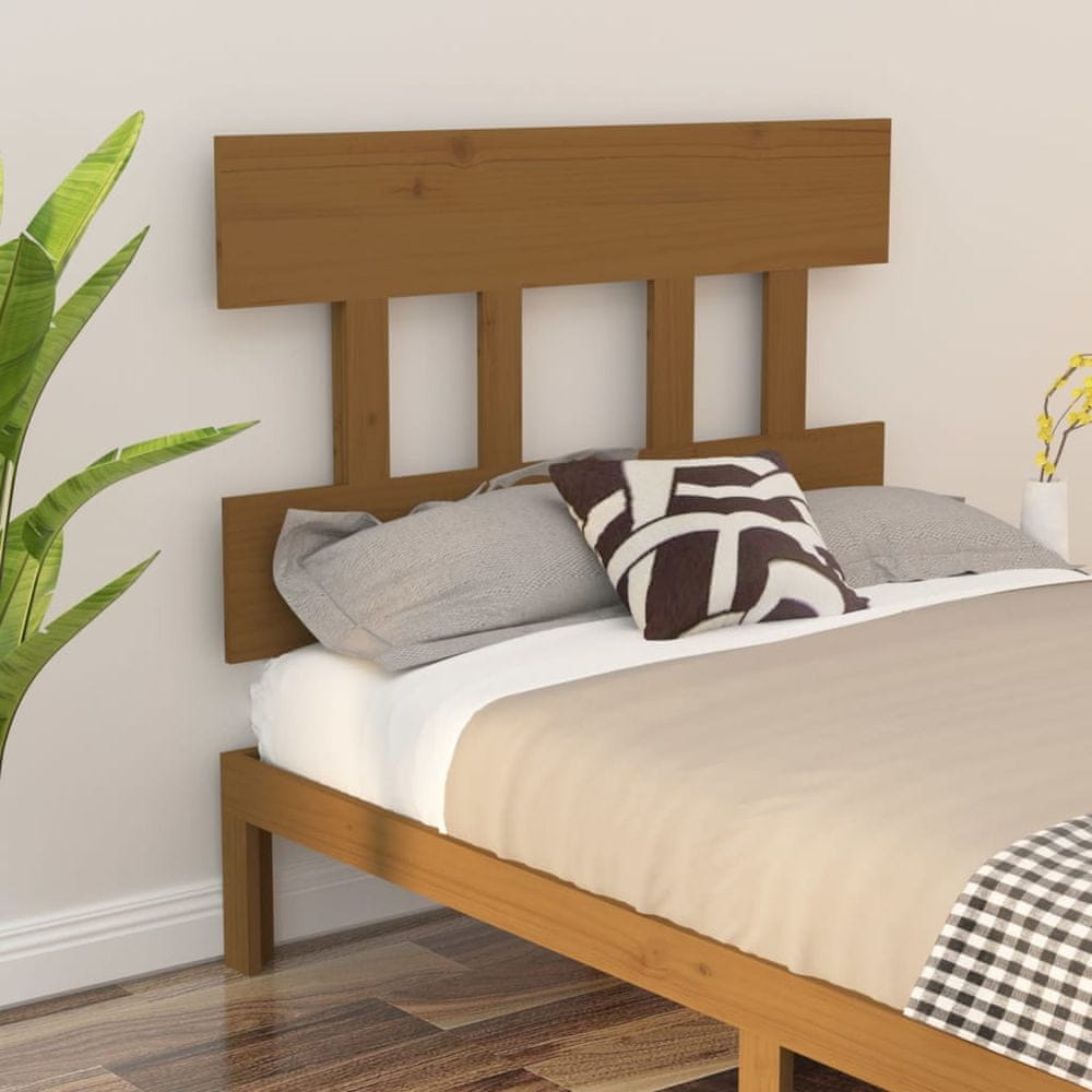 Vidaxl Čelo postele, medovo hnedé, 103,5x3x81 cm, borovicové drevo